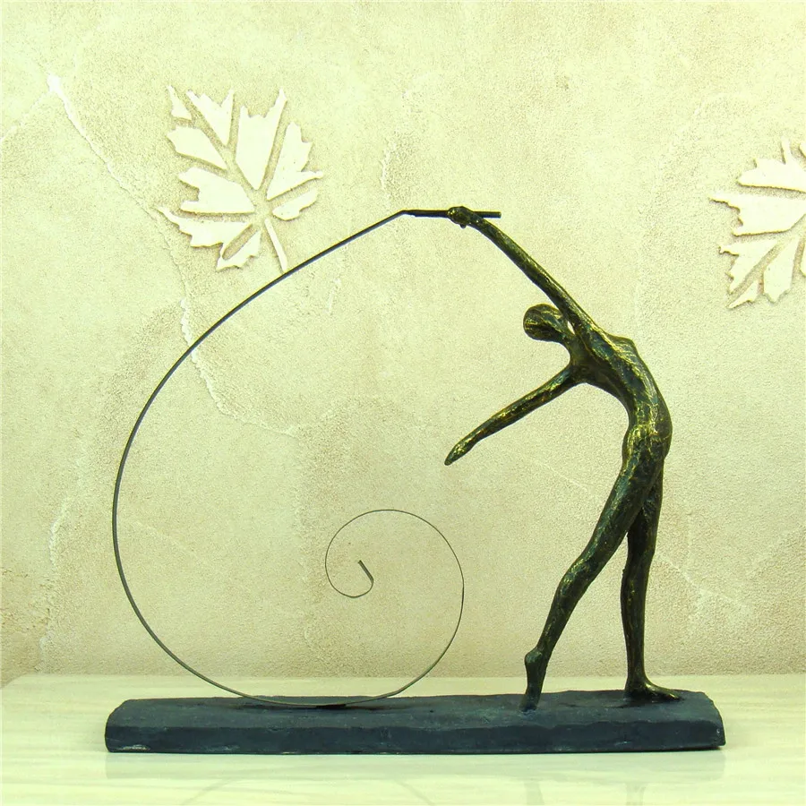 Imagem -04 - Ginástica Figura Escultura Menina Resina Abstrata Calisthenics Estátua Esporte Prêmio Decoração Arte e Artesanato Ferro Acessórios Ornamento