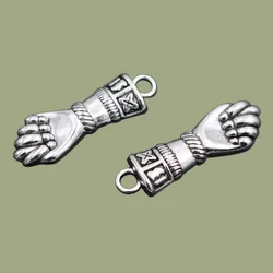 4pcs 3D Hands Pendants, Hands Of Knight Charms,  Hands Of Samurai Charms,Hands Of  Power Charms, DIY Metal Jewelry Accessories