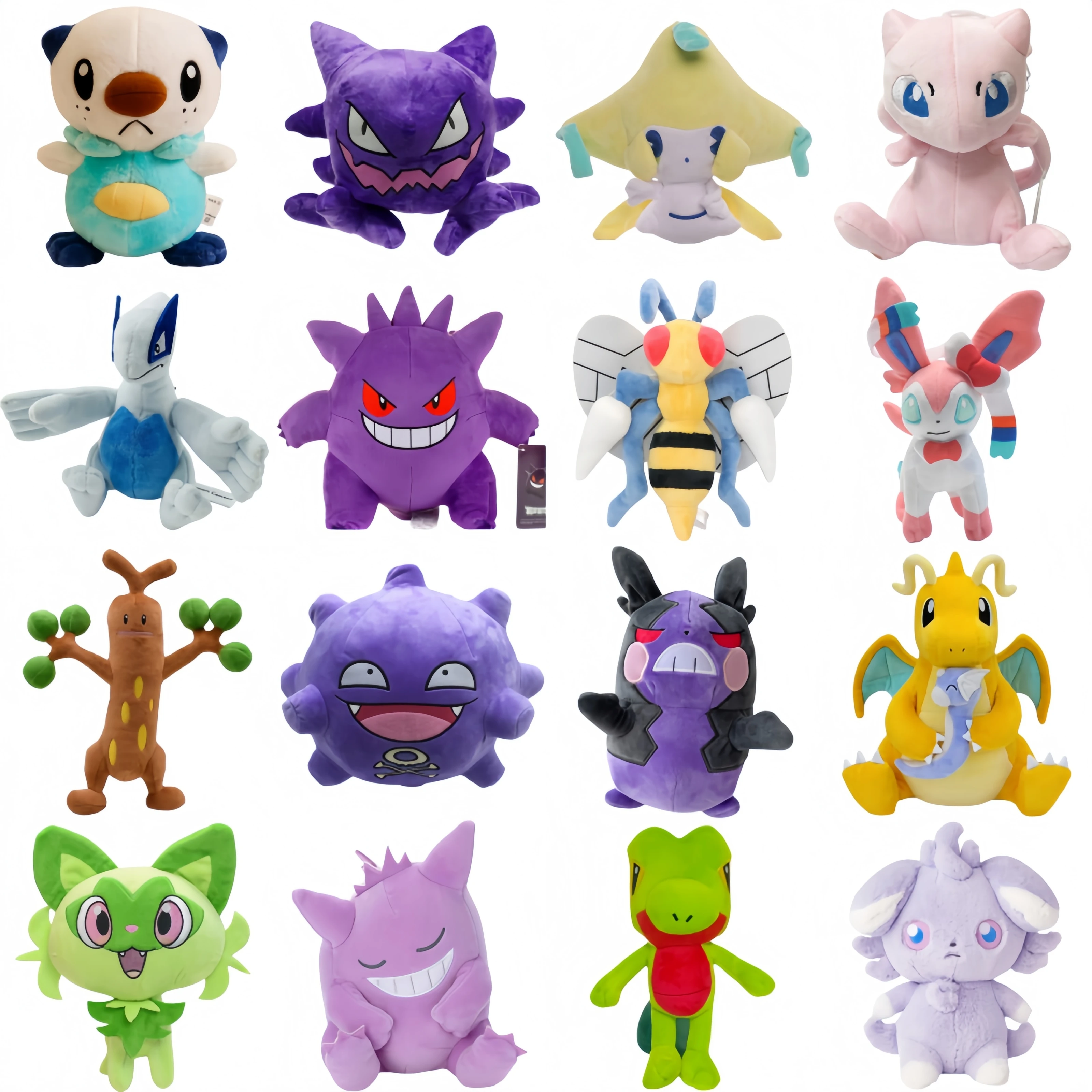 Brinquedos de Pelúcia Pokemon Oshawott, Jirachi, Gengar, Koffing, Haunter, Sudowoodo, Caterpie, Butterfree, Beedrill, Morpeko