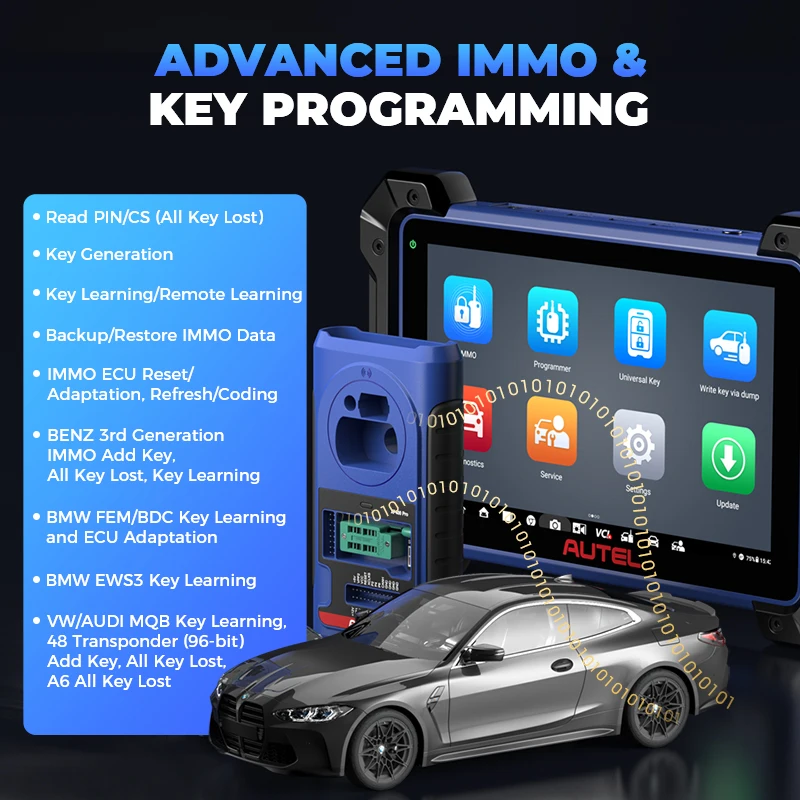 Outil de programmation de clés Autel MaxiIM IM608 II, scanner de diagnostic bidirectionnel automobile, 40+ services, codage IMMO et ECU, XP400 Pro, CAN FD/DoIP, Android 10, 4+128 Go