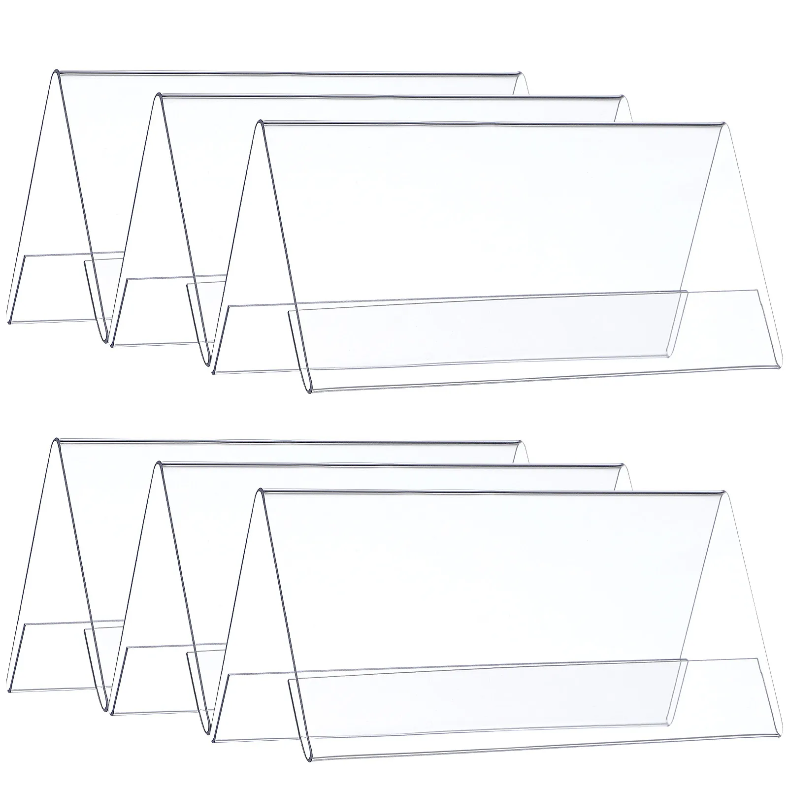 

6Pcs Clear Table Number Holders Stylish Acrylic Seat Cards for Wedding Events Blank Sign Stands Seating Arrangement