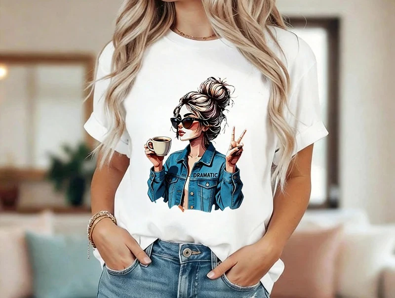 Dramatic Wine Art  Sleeve T Shirt for Woman Graphic  Tshirt Women's T-Shirt Harajuku Clothing