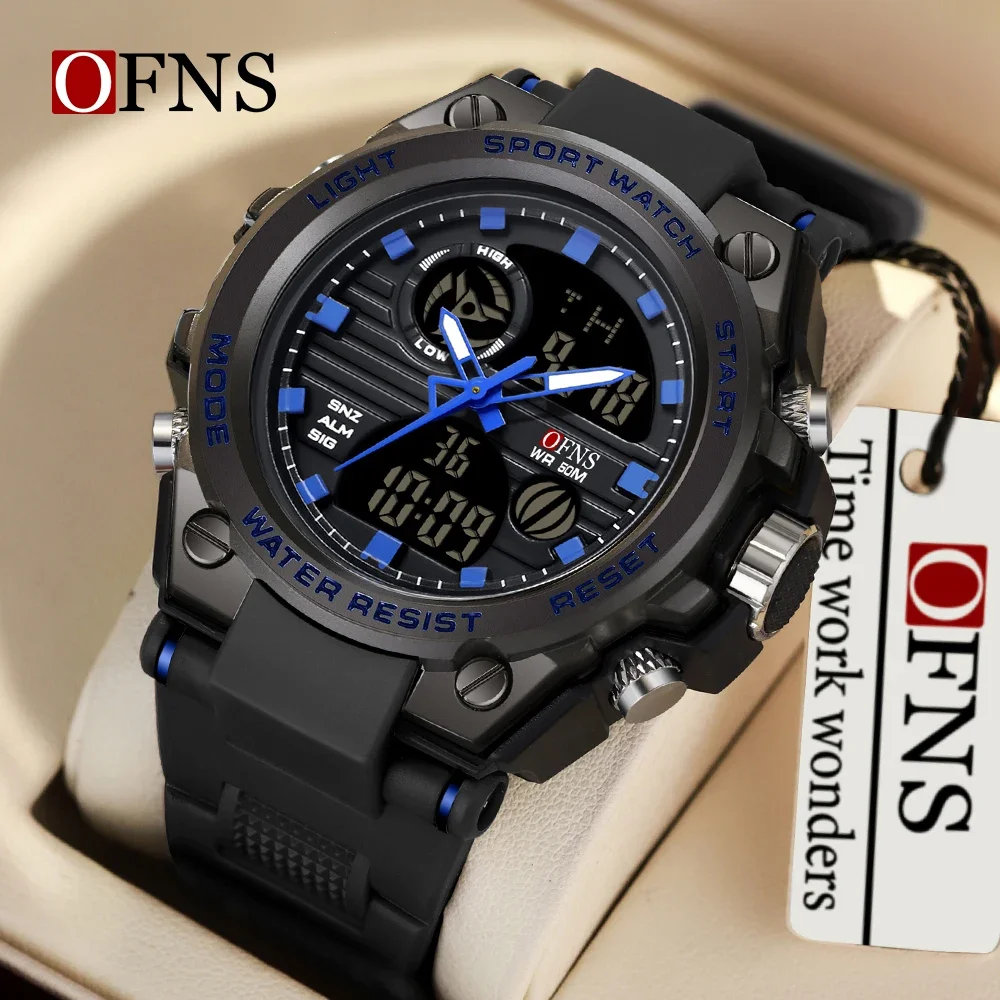 

OFNS Top Brand 739 Men's Digital Watch Military Sports Watch Dual Screen Waterproof Quartz Electronic Watch Reno Masculino