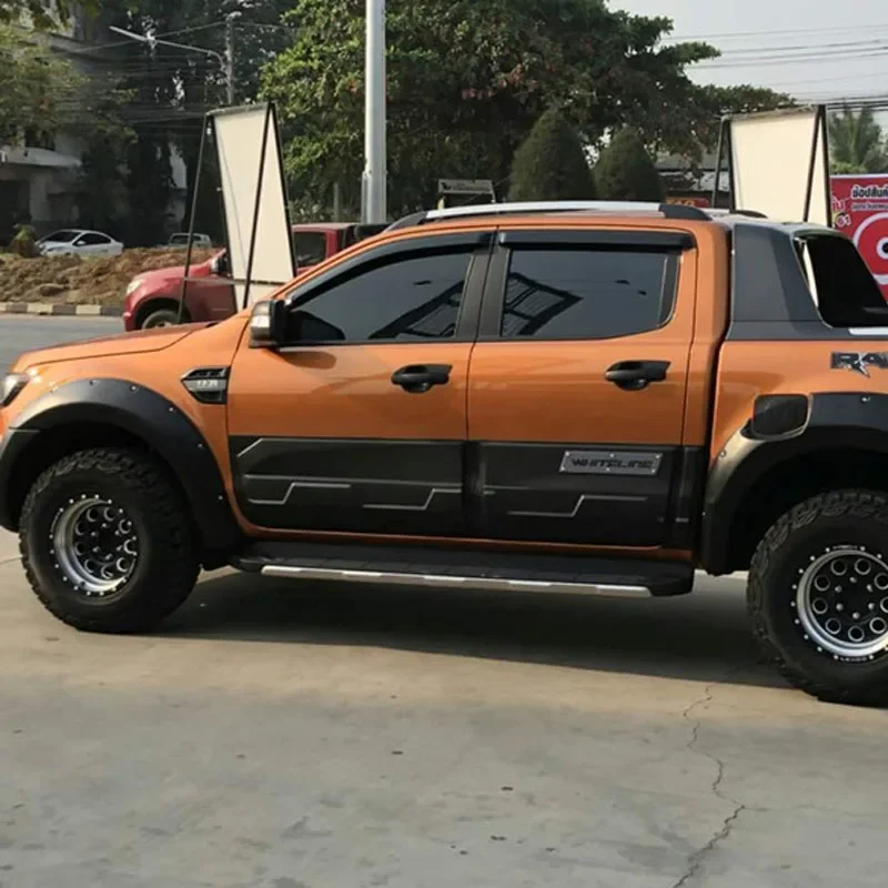 6Pcs/set  body cladding kits car pickup modification accessories for ford ranger T6 T7 2012-2019 wildtrak exterior double cabin