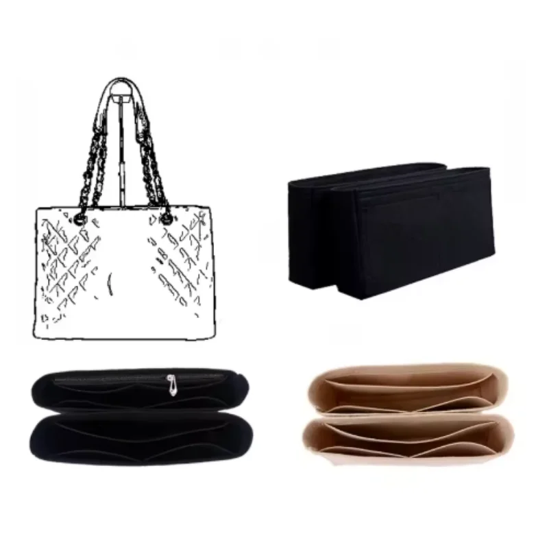 Fits For GST Tote Felt Cloth Insert Bag Organizer Makeup Handbag Travel Inner Purse Portable Cosmetic Bags