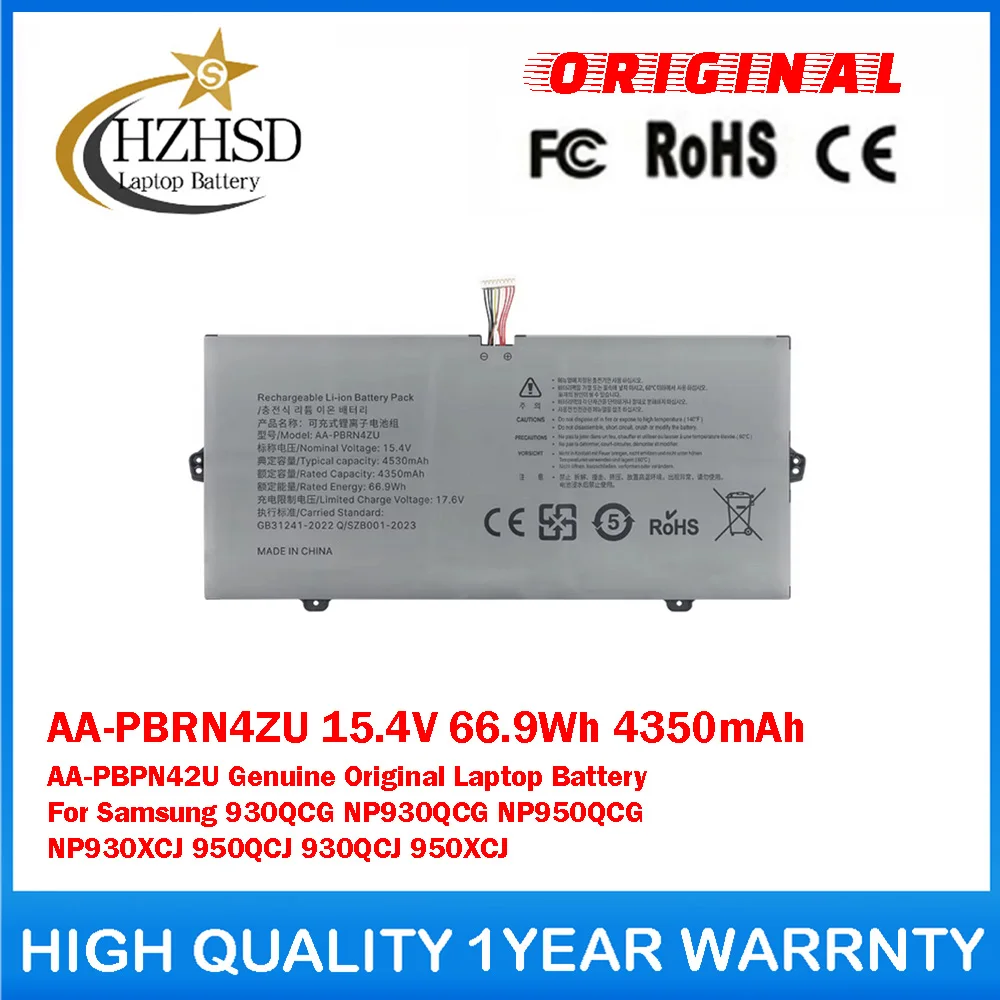 

AA-PBRN4ZU 15.4V 66.9Wh 4350mAh AA-PBPN42U Genuine Original Laptop Battery For Samsung 930QCG NP930QCG NP950QCG NP930XCJ 950QCJ