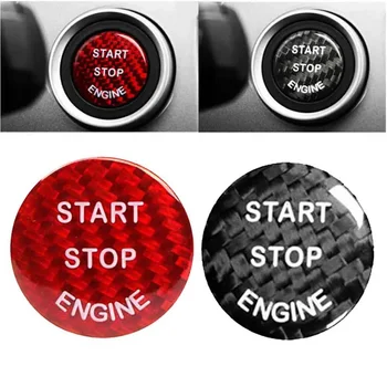 Carbon fiber car keyless engine start button cover sticker trim for BMW E-chassis E70 E71 E87 E90 E91 E92 E93 E60 E84 E83 E89