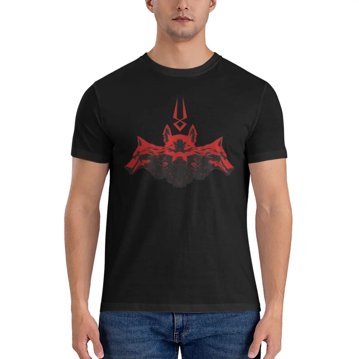 Casual Cerberus Monster T-Shirts Men O Neck Pure Cotton T Shirt Hades Short Sleeve Tee Shirt Unique Clothing