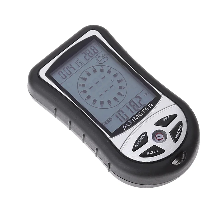 NEW Barometer Altimeter, Multi-Function Digital Altimeter, Black Weather Forecast Hand-Hold Hiking Flashlight Altimeter