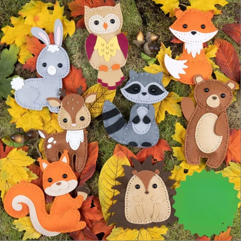 Детский швейный набор «сделай сам» для детей, комплект для шитья для начинающих с фетровым плюшем, забавный и образовательный набор для шитья лесных животных