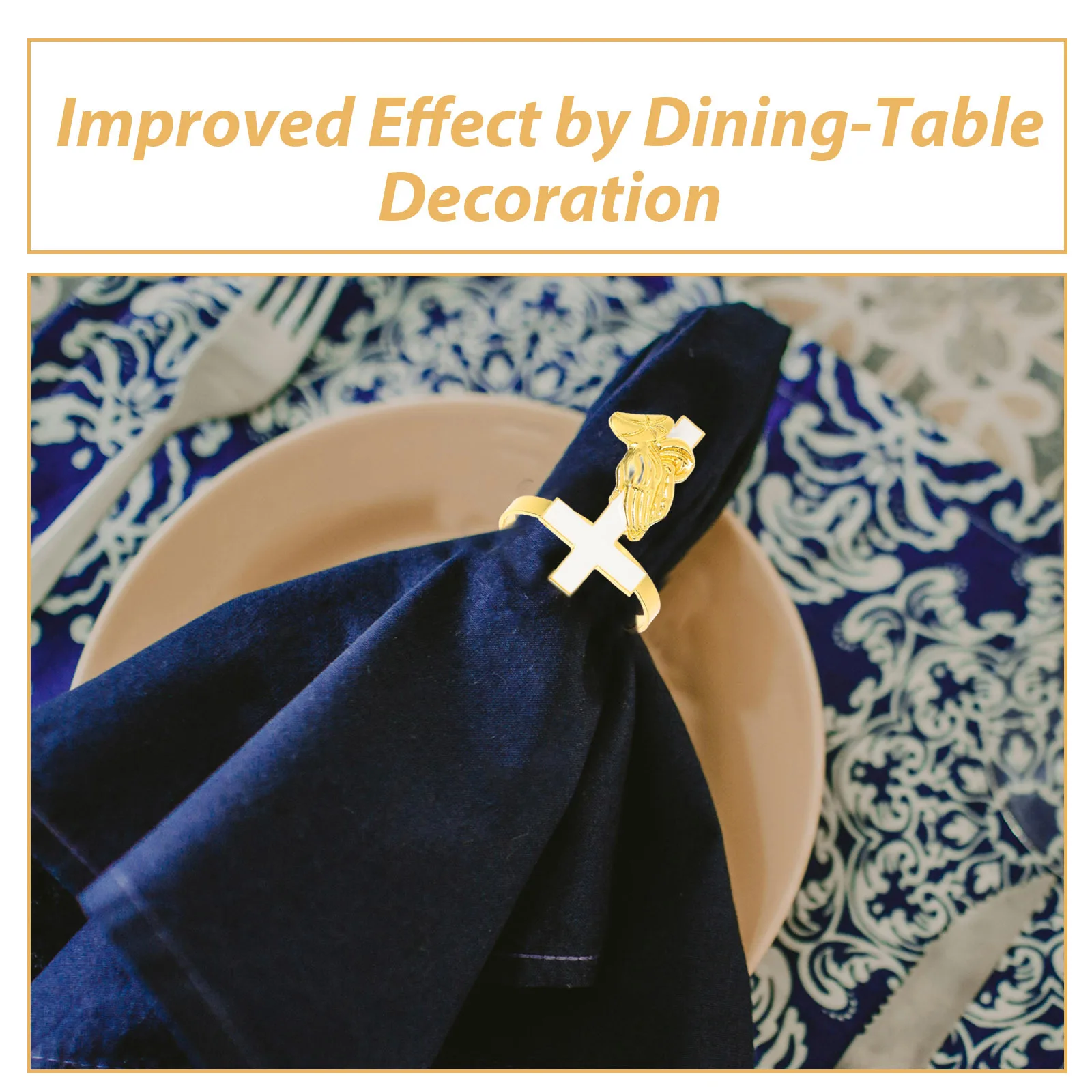 

4Pcs Cross Napkin Rings Alloy Metal Napkin Buckles Decorative Dining Table Holder Wedding Event Serviette Ring