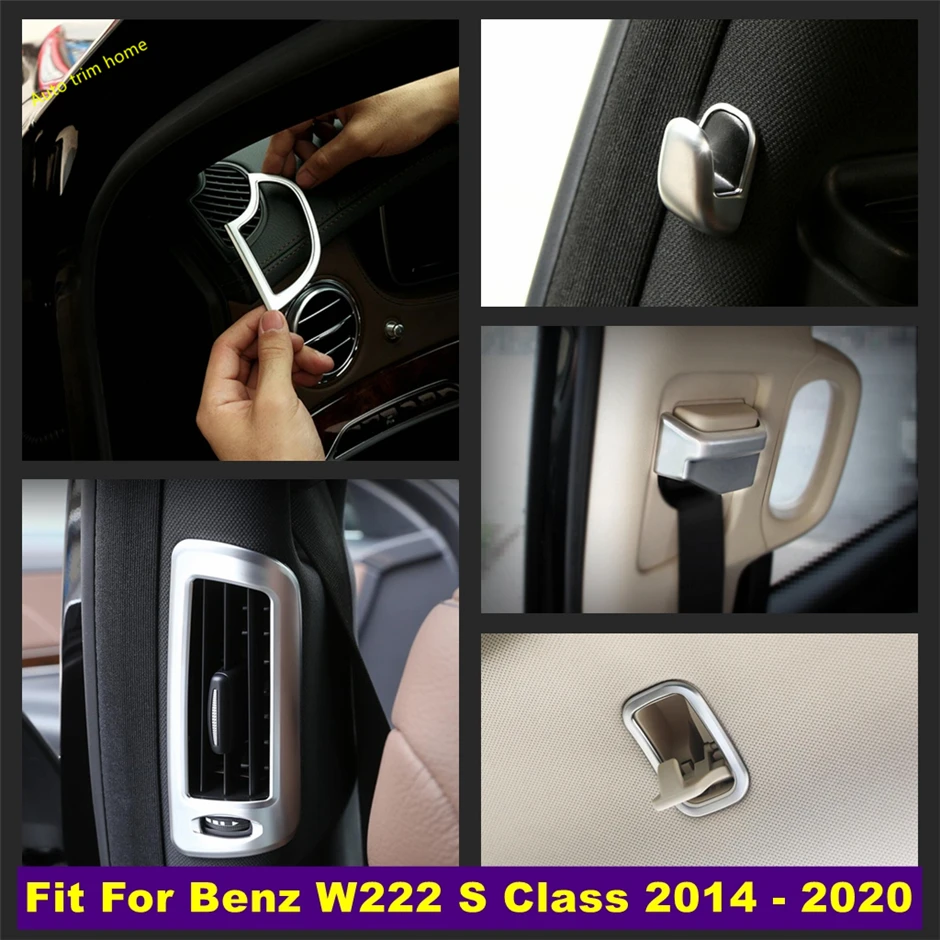 

Pillar B Air AC Outlet Vent / Safety Seat Belt / Rear Roof Hook Up Cover Trim Fit For Benz W222 S Class 2014 - 2020 Accessories