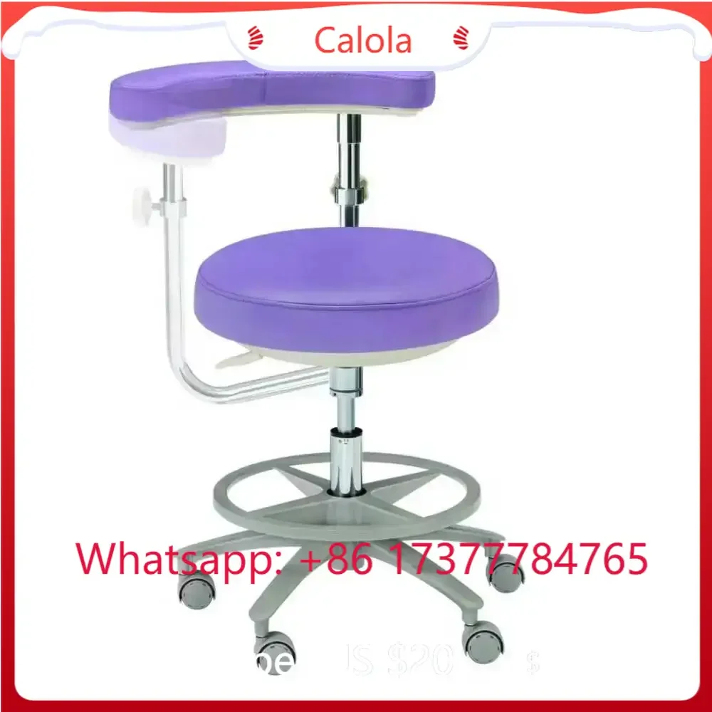 Dentist Saddle Stool with Armrest and Back Support