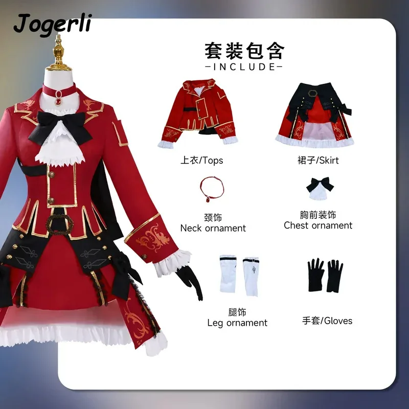Jogerli FF14 الشيطان الأحمر الخيال المرأة لعب الأدوار تأثيري ازياء لعبة البدلة كامل Seta;k6;8'،