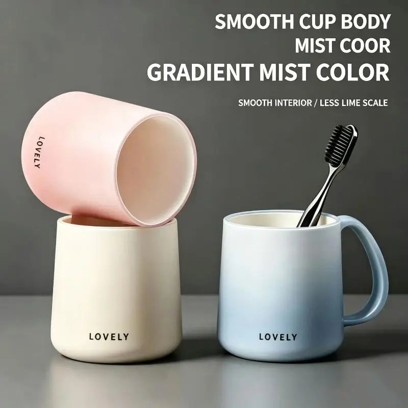 Mold Proof Plastic Mouthwash Cup Gradient Color BPA Free Smooth Edge for Kids Adults Home Oral Care
