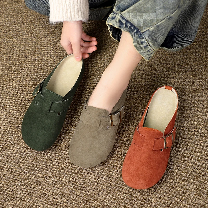 

OEM ODM Latest Genuine Leather Soft Outsole Wholesale Factory Direct Oem for Women Ladies Mules Sandal Slides slippers