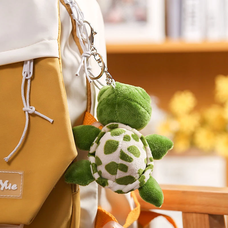 8/10cm Cute Cartoon Mini Turtle Doll Keychain Pendant Girl Woman Bag Doll Plush Toy Key Ring Jewelry Small Gift