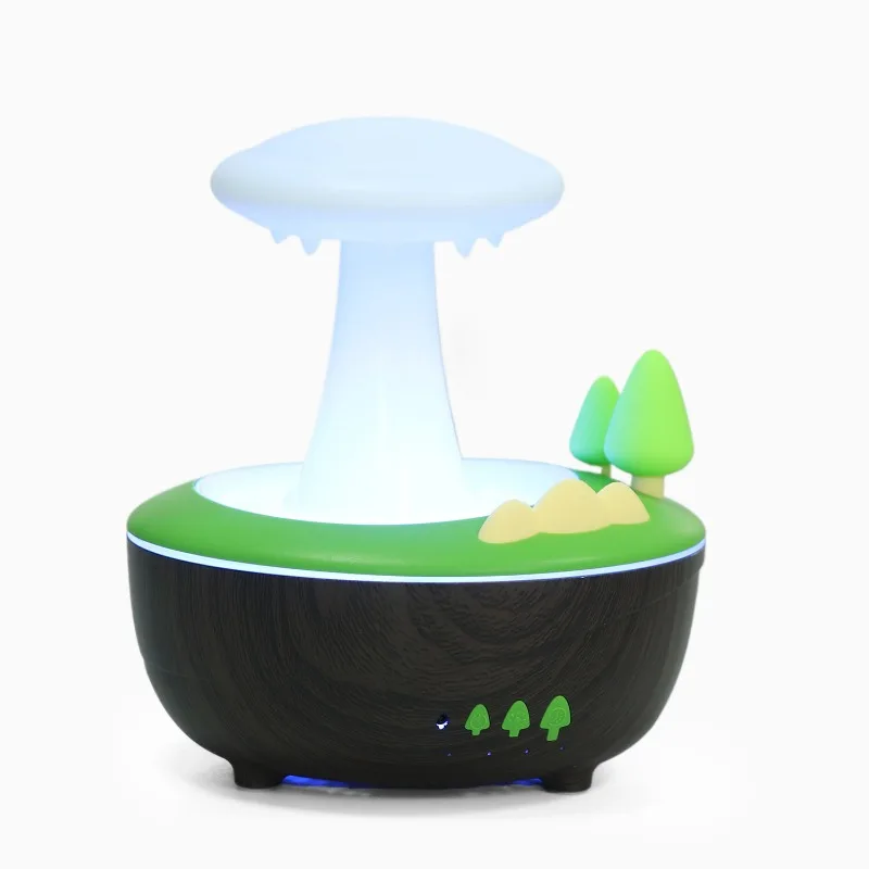 

Rain humidifier, colorful lights, ultrasonic atomization, imitation raindrop humidification, forest mushroom fragrance machine
