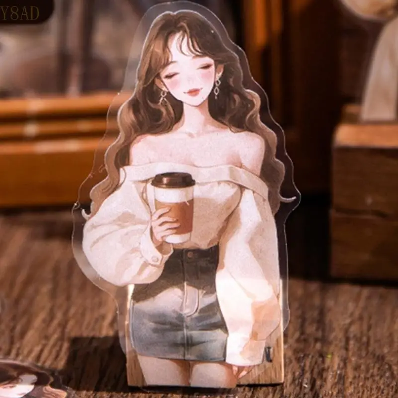 Y8ad 30 feuilles Sticker Série cafés Scrapbooking Scrapbooking Decal Water Bottle Sticker