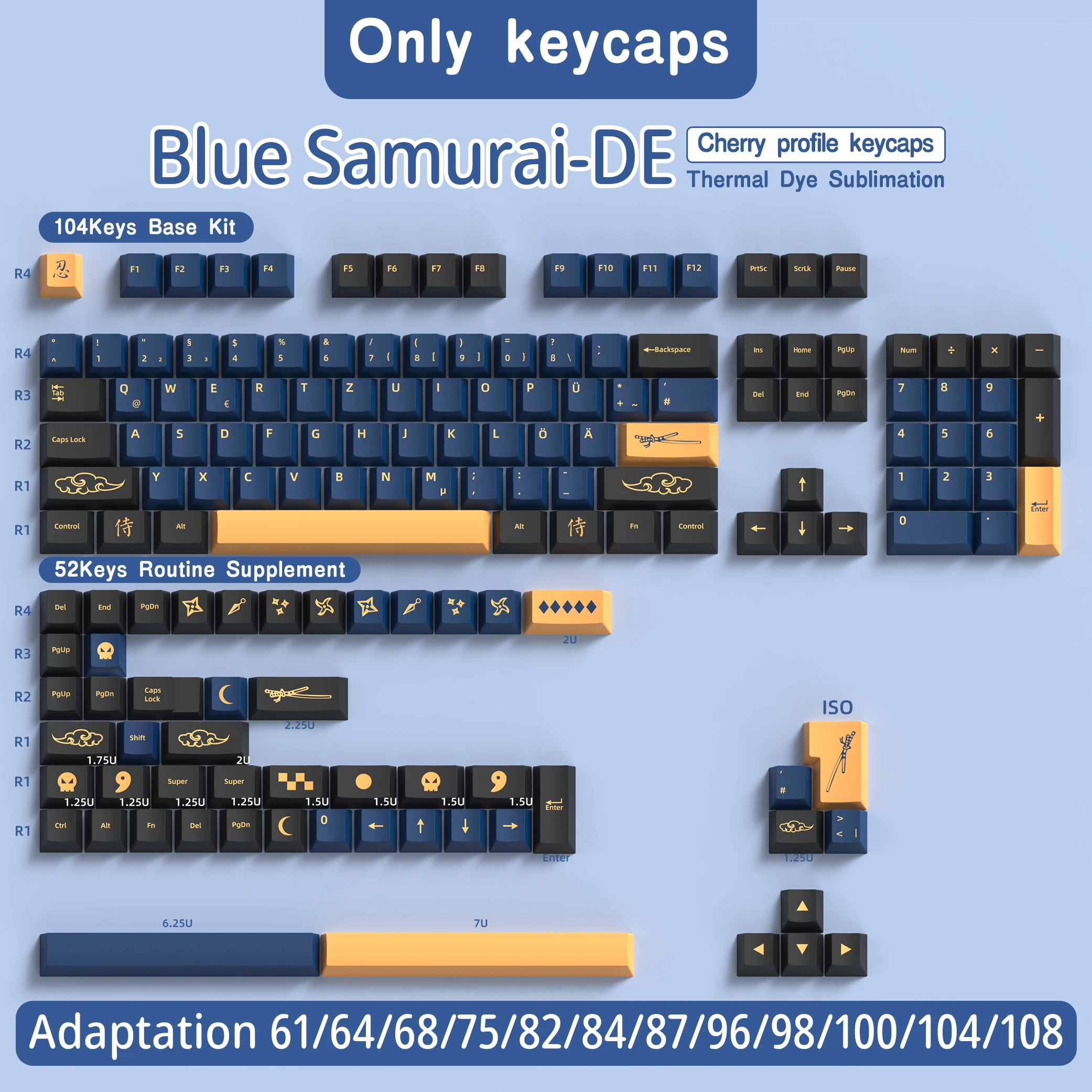 Imagem -06 - Personalizado Keycaps Conjunto para Teclado Mecânico Keycaps Personalizados Xda Profile Perfil Cereja Pbt Gmk Cherry mx Switch Alemão