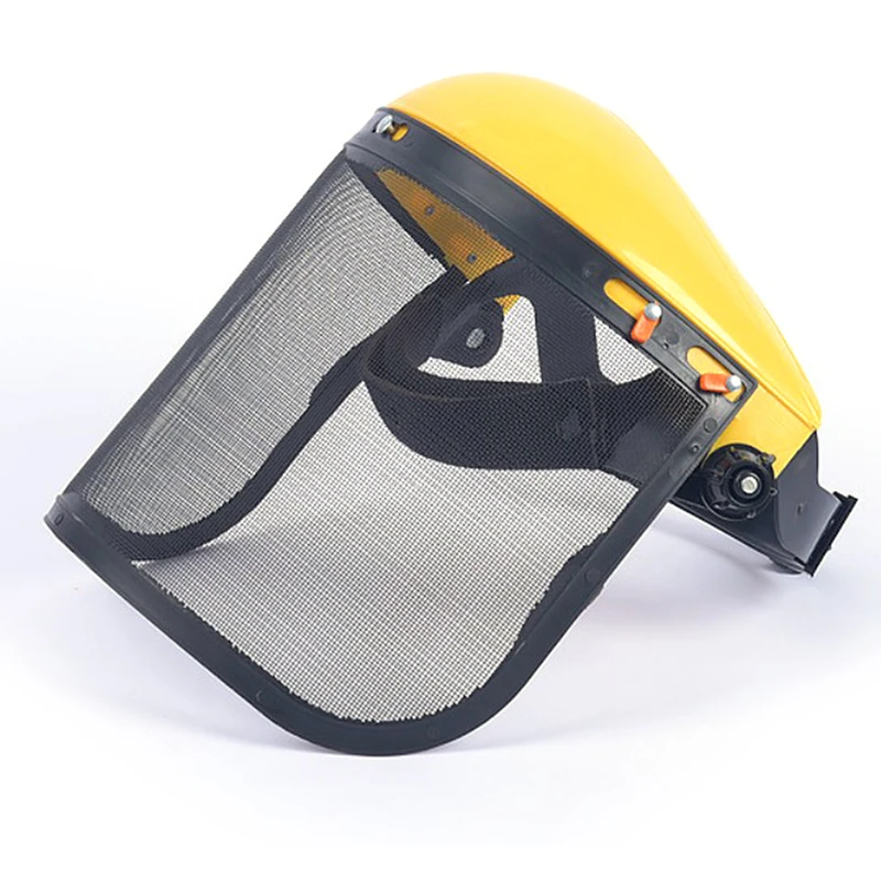 Garden Grass Trimmer Safety Helmet Hat With Full Face Mesh Visor Protection