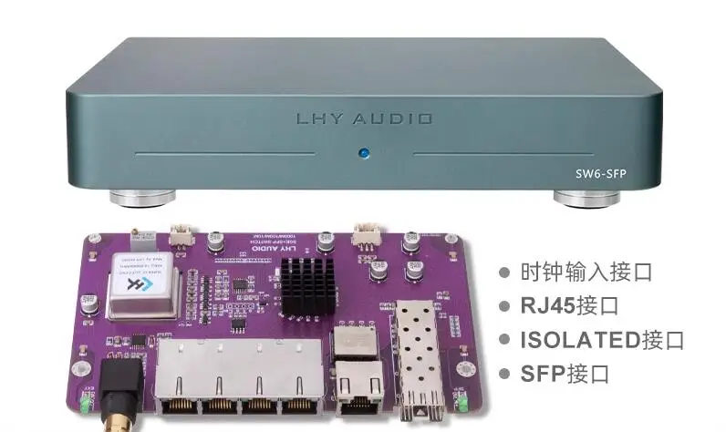 LHY brandneuer SW6-SFP Audio-HIFI-Fieberschalter, voll linear, DC-betrieben, OCXO-Kristalloszillator mit konstanter Temperatur