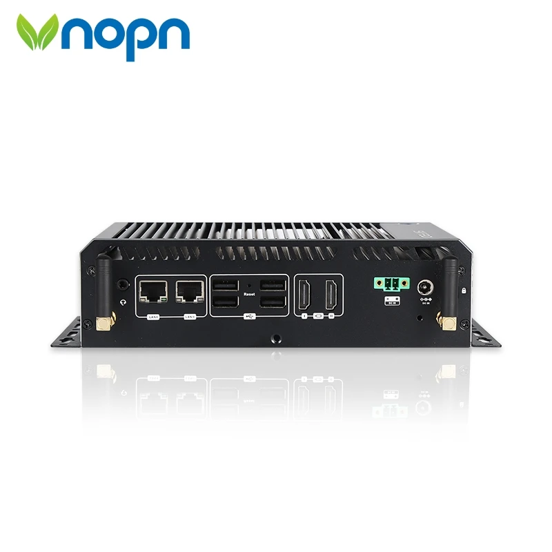 Vnopn 6COM 2HD-MI 2LAN безвентиляторный Pentium 4405U Core i3 i5 i7 промышленный din-рейка встроенный мини ПК