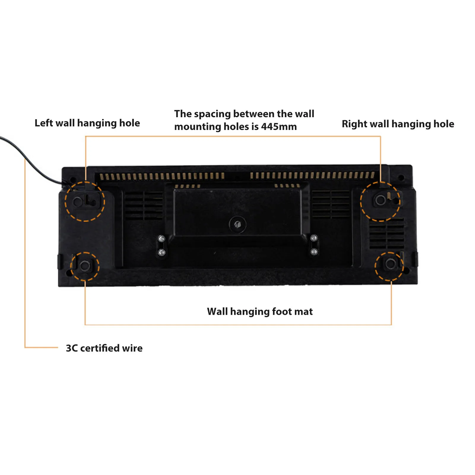 Wall Mounted Heating Machine Safety Electric Wall Mounted Heater Space Saving Nature Warm Wind with Remote Control for Bedroom