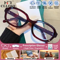 CLLOIO Simple ovalado TR Anti luz azul gafas graduadas para estudiantes mujeres miopía gafas ópticas para ordenador gafas progresivas