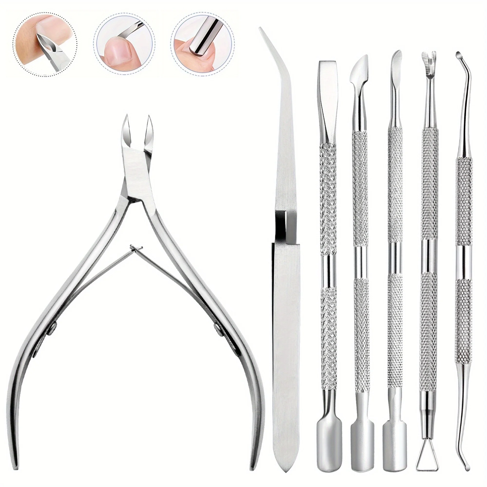 ชุดตะไบและอุปกรณ์ยกเล็บขบ 7 ชิ้น, ชุดอุปกรณ์กำจัดเล็บขบสแตนเลส, อุปกรณ์ทำเล็บ