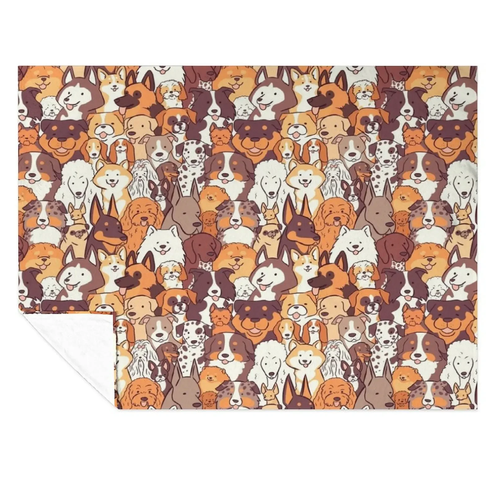 

Dogs breeds illustration pattern- top 30 dog breeds - yellow version Throw Blanket Camping Giant Sofa Bed Flannels Blankets