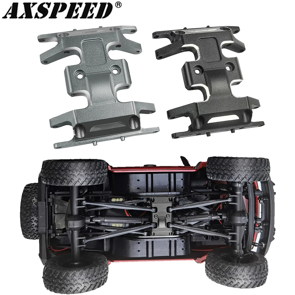 AXSPEED Aliuminum Chassis Center Skid Plate Transmission Mount for Axial SCX24 Jeep JLU Gladiator 1/24 RC Crawler Car Parts