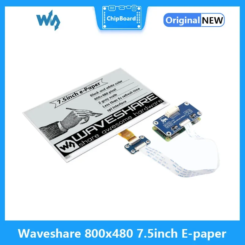 

Waveshare 800x480 7.5inch E-Ink HAT E-paper Display Supports Raspberry Pi STM32 Two-Color Ultra low power Consumption