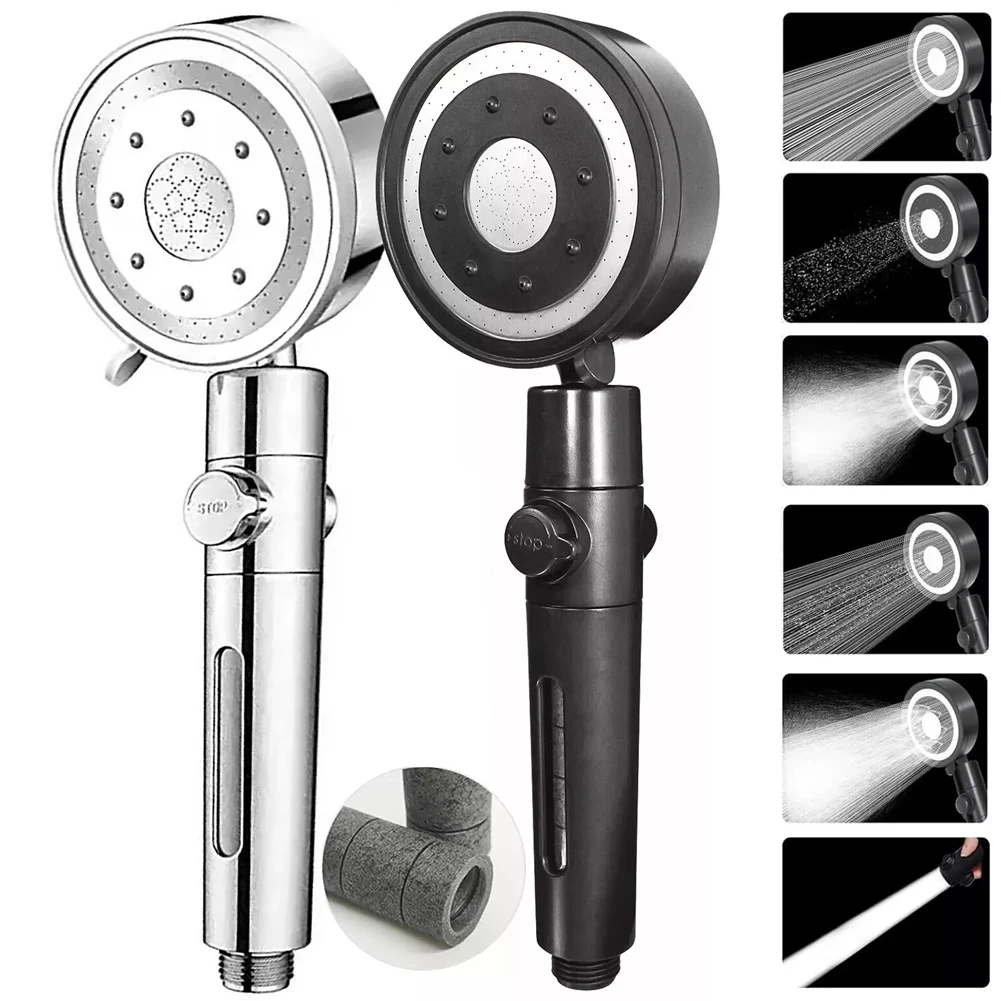 5 Modes Shower Head High Pressure Adjustable Shower Head Plastic Water Saving Hand Shower Bathroom Home Accessories