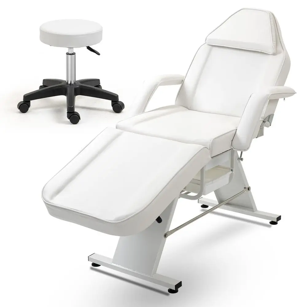 Bed Tattoo Chair with Two Trays Esthetician Beds Adjustable Folding Salon Bed with Hydraulic Stool Massage Chair for Profession