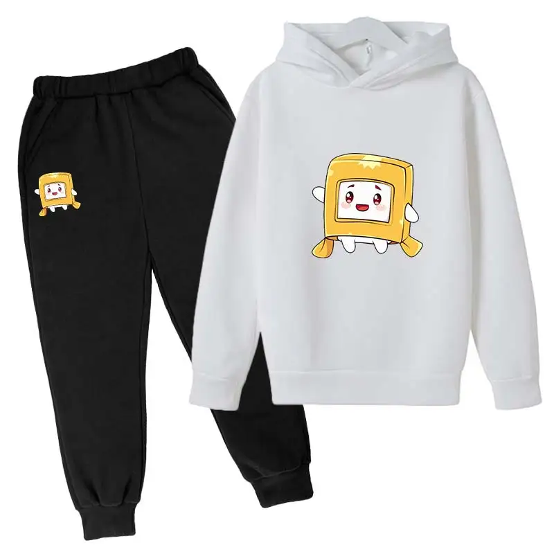 Slungelige Doos Anime Jongens Meisjes Hoodie + Broek Pak Mode Cartoon Trainingspak Kinderen Kleding Vakantie Geschenken Peuter Lente Herfst Jas