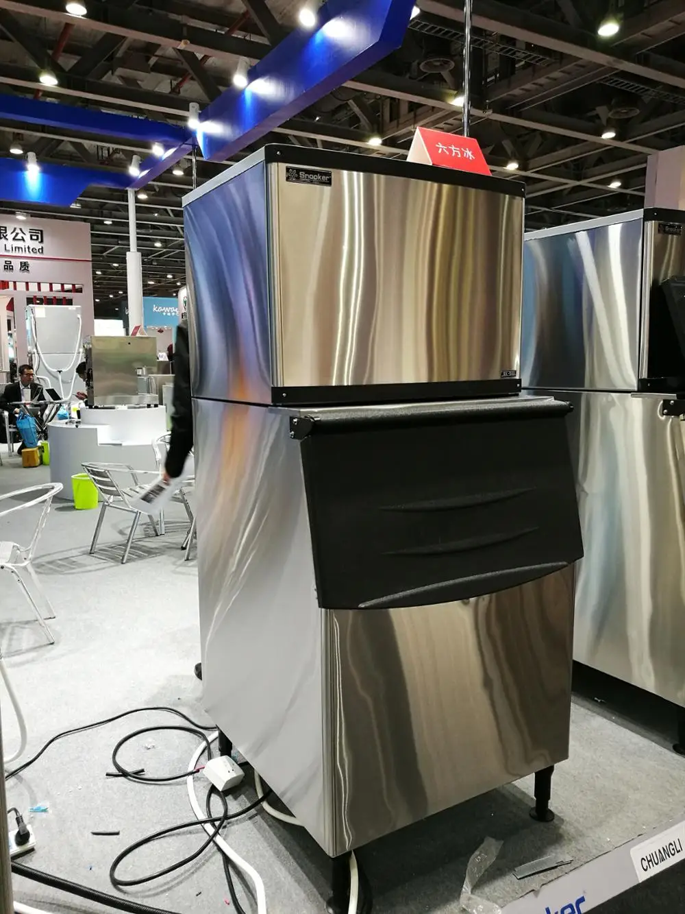 بار استخدام آلة صنع الثلج ثلاجة صانع مكعبات الثلج 500 كجم/24 ساعة #4