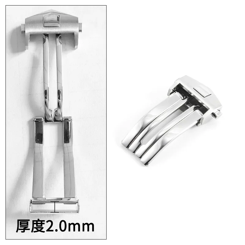 ل تاغ هوير كاليرا حزام الفولاذ المقاوم للصدأ للطي المشبك زر مزدوج ل/سيليكون حزام الساعات 18 مللي متر 20 مللي متر مشبك ساعة