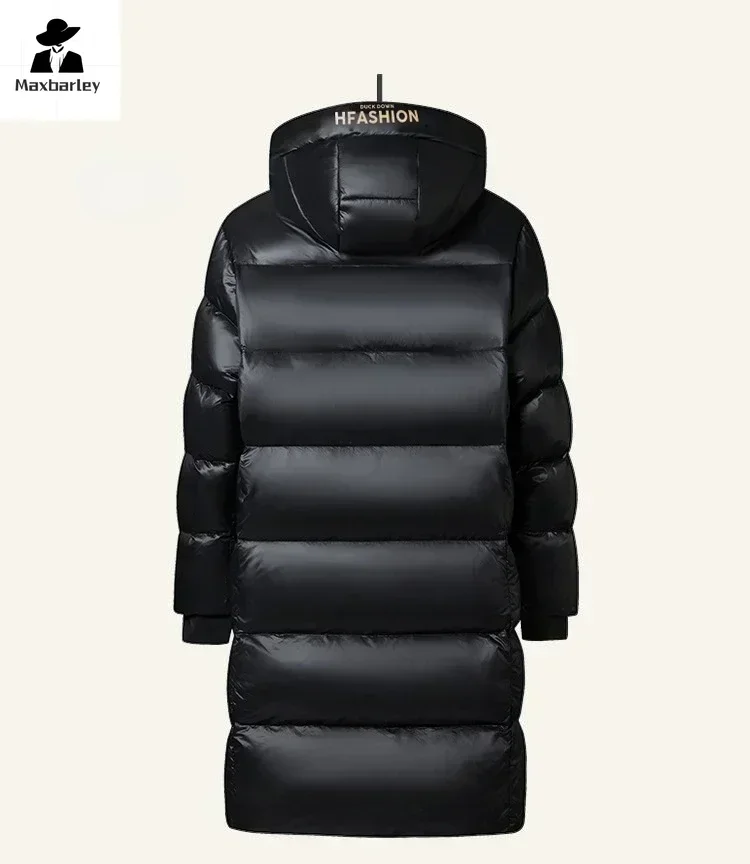 Winter Men's Down Jacket High Quality Thicken Waterproof Thermal Coat Men Lengthened Solid Color Short Hooded Warm Coats 3XL