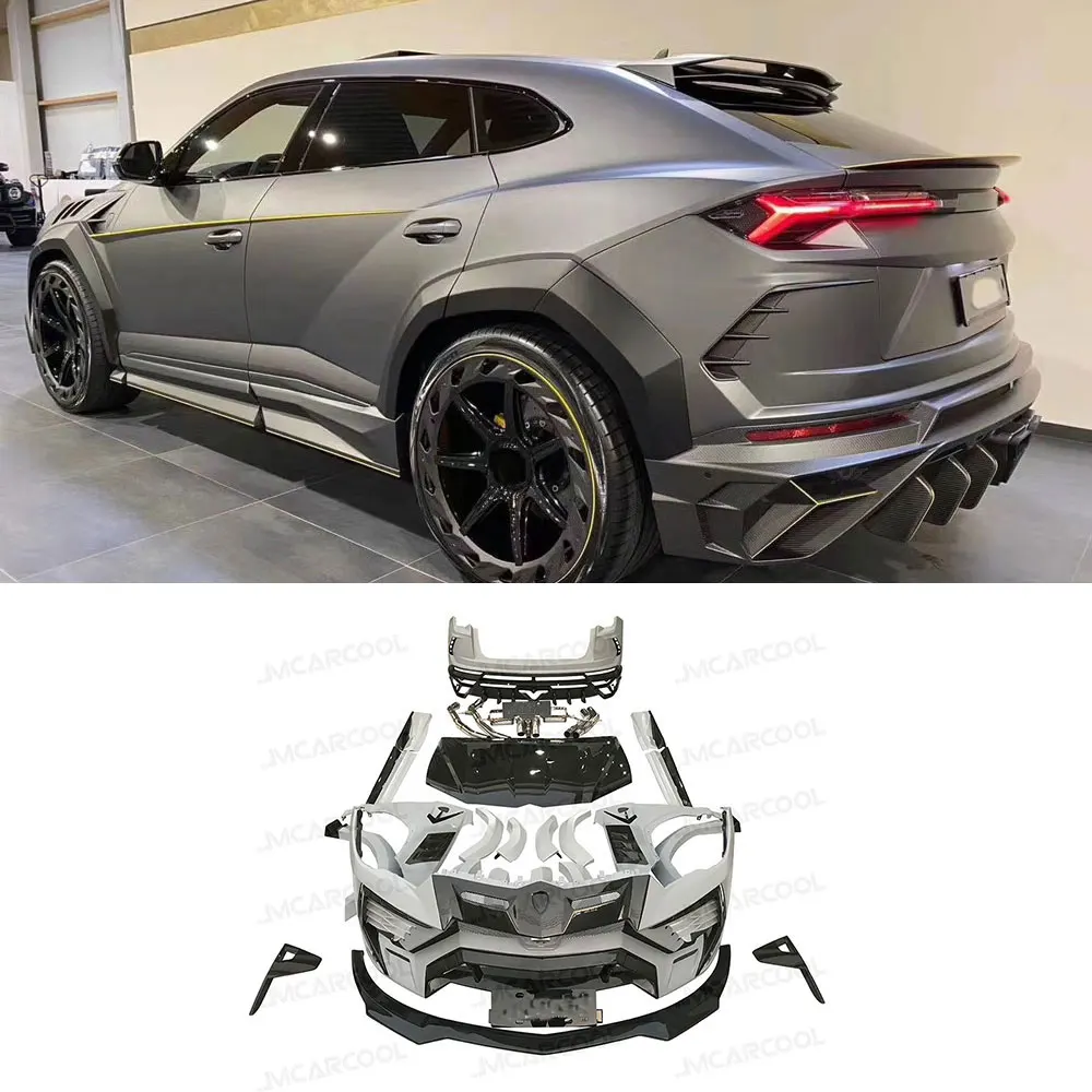 Dry Carbon fiber Front Bumper Lip Rear Diffuser Side Skirts Fender Trims Engine Hood case For Lamborghini Urus M Style Body Kit