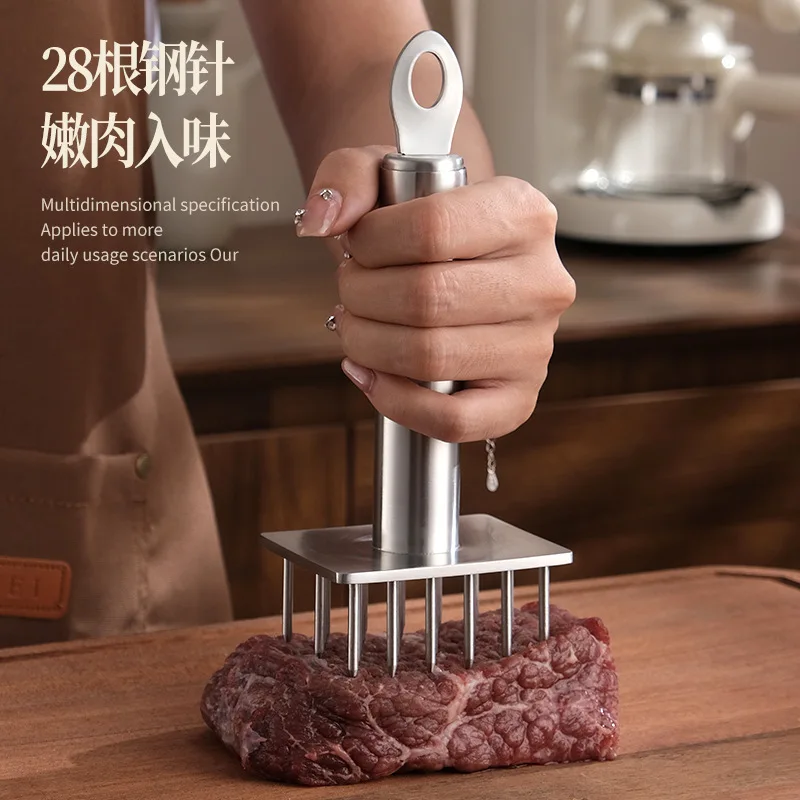2025 New 304 Stainless Steel Meat Floss Perforating Machine Is Suitable for Inserting Steak, Pork, Button, and Marinating Tools