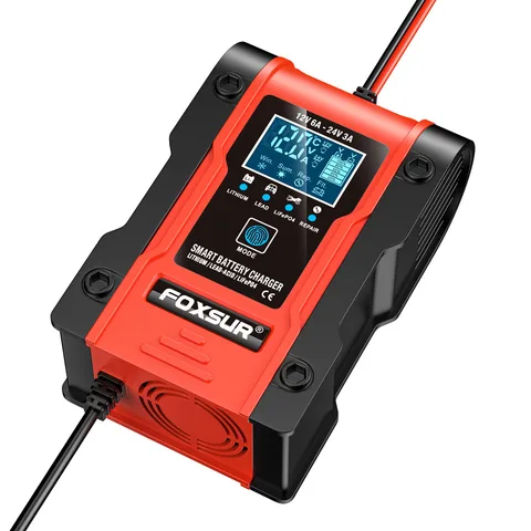 FOXSUR 12V 24V 6A Автомобильное зарядное устройство для GEL AGM Lithium — пример использования