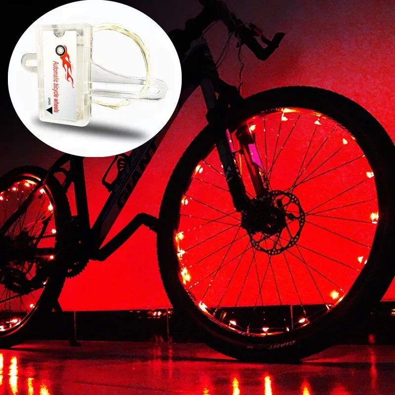 Colorful Rainproof Bicycle Wheel LED Lights Front and Rear Spoke Lights Cycling Decoration Tire Strip Light Bike Accessories