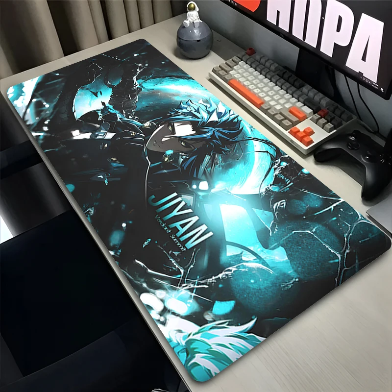 Gamer Mousepad Gaming Cabinet Mouse Pad Large Mouse Mat Natural Rubber Mat Wuthering Waves Jiyan PC Desk Mats Design Mousepads