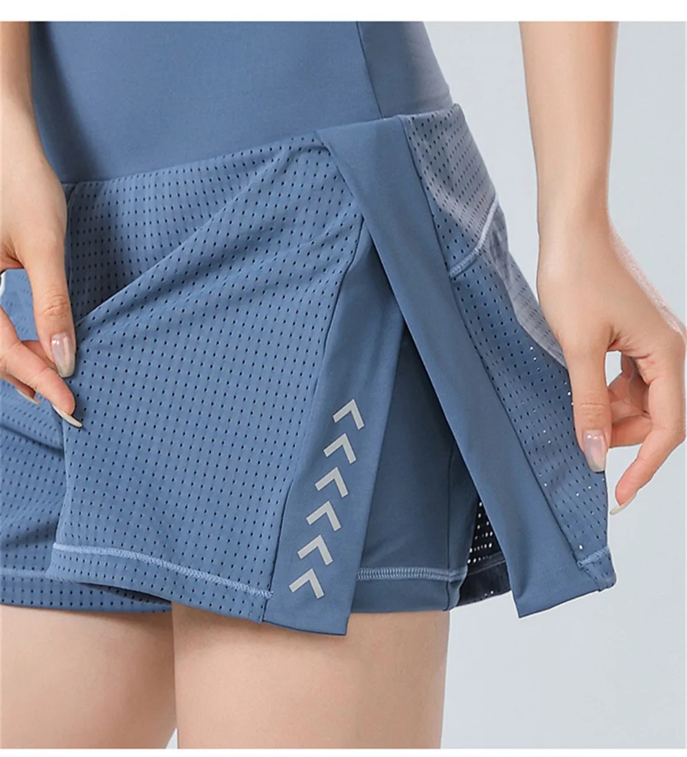 High Waist Running Fitness Yoga Shorts With Pocket Women Sports Jog Bodybuilding Tennis Skirts Slim Fit Dance Dress Short Girl