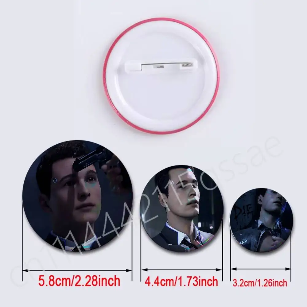 FOR Detroit Become Human Round Exquisite Laser Badge Brooches Creative Pins For Clothes Hat Backpack Gift Accessories
