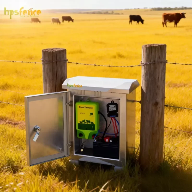 Brand For Waterproof 1J Solar Fence Energizer 10KM 9000V High Voltage with Stainless Steel Box for Livestock Animal Fencing view 2