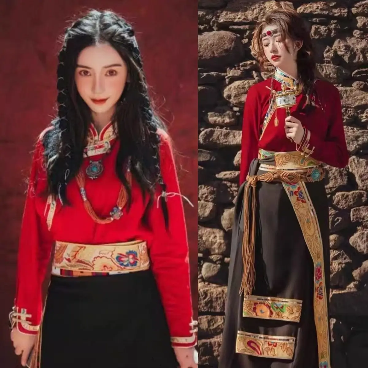 

Traditional Chinese Clothing Tibetan Clothing For Women Tibetan Robe Tibetan Style Tibet Travel Ethnic Minority Noble Costume
