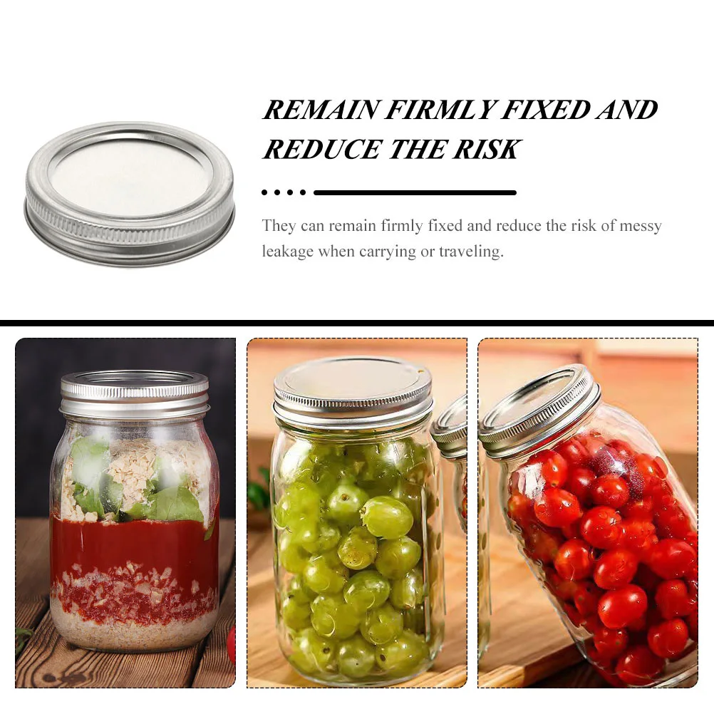 

10 Pcs Tinplate Mason Jar Lids Covers Reusable Sealing Canning Smooth Edge Leakproof Home Replacement Kitchen Bar