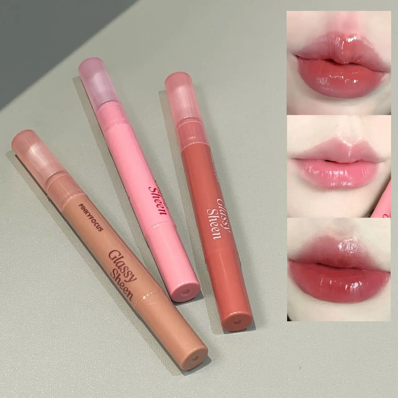 Pinkyfocus Siero idratante Lucidalabbra - Texture gel leggera, aspetto trasparente a specchio rugiadoso, grassoccio e idratante